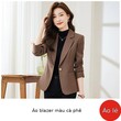 Áo blazer nữ màu nâu cà phê dáng ôm eo cho người nhỏ nhắn,... - ảnh 8