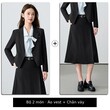 Bộ vest nữ công sở xuân thu , áo blazer và chân váy - ảnh 3