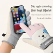 Đầu ngón cảm ứng. Linh hoạt tiện lợi: Không cần tháo găng vẫn dùng được thiết bị điện tử. Ấm áp suốt mùa đông.