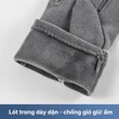 Găng tay nam mùa đông cảm ứng vải nhung Đức tự làm ấm dày dặn giữ ấm, kiểu Hàn casual