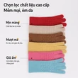 Găng tay nữ giữ ấm họa tiết nổi dáng dài cho người lớn, lót nhung dày, cảm ứng, chống lạnh mùa đông