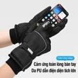 Găng tay trượt tuyết giữ ấm mùa đông cho nam nữ, dày dặn, chống tạt nước, chống trượt, cảm ứng mùa đông