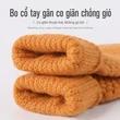 Găng tay dệt kim nữ màu trơn