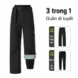 Quần chống nước 3 trong 1 nam nữ, có thể tháo rời, lót lông... - ảnh 9
