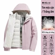 Áo khoác đi tuyết outdoor 3 trong 1 nam nữ lót lông dày dặn, ruột... - ảnh 1
