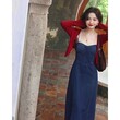 Áo khoác len dệt kim mỏng ngắn màu đỏ phong cách cổ điển nữ mặc mùa hè, chống nắng, khoác ngoài điều hòa