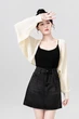 Áo khoác len cardigan nữ dài tay màu be, dệt kim lỗ thoáng, dáng... - ảnh 1