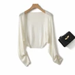 Áo khoác cardigan dệt kim mỏng mùa hè cho nữ, dáng ôm, mặc... - ảnh 1