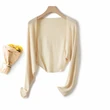 Áo khoác cardigan dệt kim mỏng mùa hè cho nữ, dáng ôm, mặc... - ảnh 4