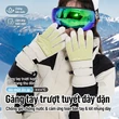 Găng Tay Trượt Tuyết Nữ Mùa Đông Giữ Ấm, Chống Nước, Chống Trượt, Cảm Ứng Màn Hình, Lót Lông Dày