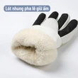 Găng Tay Trượt Tuyết Nữ Mùa Đông Giữ Ấm, Chống Nước, Chống Trượt, Cảm Ứng Màn Hình, Lót Lông Dày