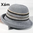 Mũ bucket dệt kim sọc vintage Hàn Quốc, thoáng khí che nắng - ảnh 4