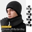 Bộ 3 món giữ ấm mùa thu đông: mũ len dày có lót nỉ, khăn ống, găng tay cảm ứng cho nam , nữ