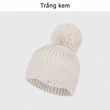 Mũ len nữ quả bông giữ ấm mùa đông dày dặn trơn màu - ảnh 5