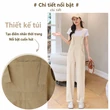 Set quần yếm dài liền thân nữ mùa hè rộng rãi, phong cách trẻ trung thanh lịch