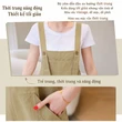 Set quần yếm dài liền thân nữ mùa hè rộng rãi, phong cách trẻ trung thanh lịch