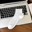 Tất nữ mùa hè vải cotton mỏng phối lưới, dáng cổ ngắn... - ảnh 2