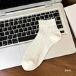 Tất nữ mùa hè vải cotton mỏng phối lưới, dáng cổ ngắn... - ảnh 4