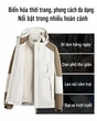Áo khoác 3 trong 1 có mũ, chống gió chống nước, tháo rời được, unisex, mùa thu đông