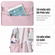 Balo học sinh nữ phối màu dễ thương, chống nước, bảo vệ cột sống, giảm áp lực vai