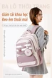 Balo nữ đi học kiểu tối giản, dung tích lớn, nhẹ, bảo vệ cột sống