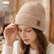 Mũ len nam nữ dệt kim thu đông 2 lớp dày dặn giữ ấm, chống... - ảnh 1