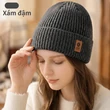 Mũ len nam nữ dệt kim thu đông 2 lớp dày dặn giữ ấm, chống... - ảnh 7