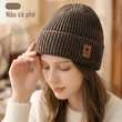 Mũ len nam nữ dệt kim thu đông 2 lớp dày dặn giữ ấm, chống... - ảnh 8