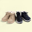 Giày boots đi tuyết trẻ em cổ thấp giữ ấm đi ngoài trời mùa đông, lót lông, đế dày