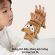 Găng tay len nửa ngón có nắp lật giữ ấm mùa đông hình cáo nhỏ dễ thương cho trẻ em