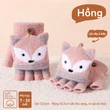 Găng tay len nửa ngón có nắp lật giữ ấm mùa đông hình cáo... - ảnh 4