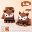 Găng tay len nửa ngón có nắp lật giữ ấm mùa đông hình cáo... - ảnh 2