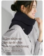 Khăn ống cổ nữ giữ ấm cổ mùa đông, dệt kim chui đầu, kiểu vắt chéo chống gió