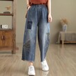 Quần jean ống rộng phong cách nghệ thuật cho nữ