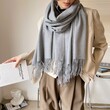 Khăn quàng cashmere nữ cao cấp không xù mềm mịn giữ ấm cực tốt