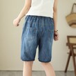 Quần short jean thêu họa tiết hoa xinh xắn