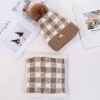 Set mũ len + quàng cổ nữ sọc caro
