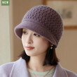 Mũ len bucket lông thỏ nữ giữ ấm mùa đông