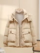 Áo phao lông vũ nữ lông vũ vịt trắng dáng ngắn, thời trang mùa đông.