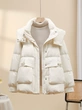 Áo phao lông vũ nữ lông vũ vịt trắng dáng ngắn, thời trang mùa đông.