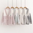 Áo khoác len cardigan nữ thêu hình chú chuột Hamster