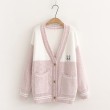 Áo khoác len cardigan nữ thêu hình chú chuột Hamster