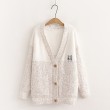 Áo khoác len cardigan nữ thêu hình chú chuột Hamster