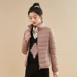Áo khoác phao nữ lông vũ siêu nhẹ giữ ấm mùa đông