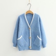 Áo khoác len cardigan nữ màu trơn