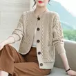 Áo khoác len cardigan nữ dệt kim