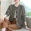 Áo khoác len cardigan nữ dệt kim