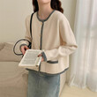 Áo khoác len cardigan nữ cài khuy đơn, đơn giản thanh lịch phong cách Hàn Quốc