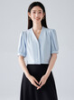 Áo sơ mi nữ tay ngắn mẫu mới thanh lịch - ảnh 1