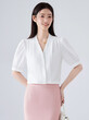 Áo sơ mi nữ tay ngắn mẫu mới thanh lịch - ảnh 2